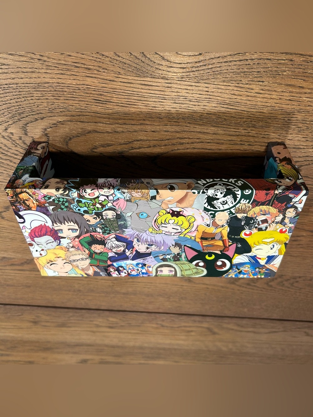 Handmade Anime Collage Shelf 9.5 in Floating Wall Shelf Decor Display